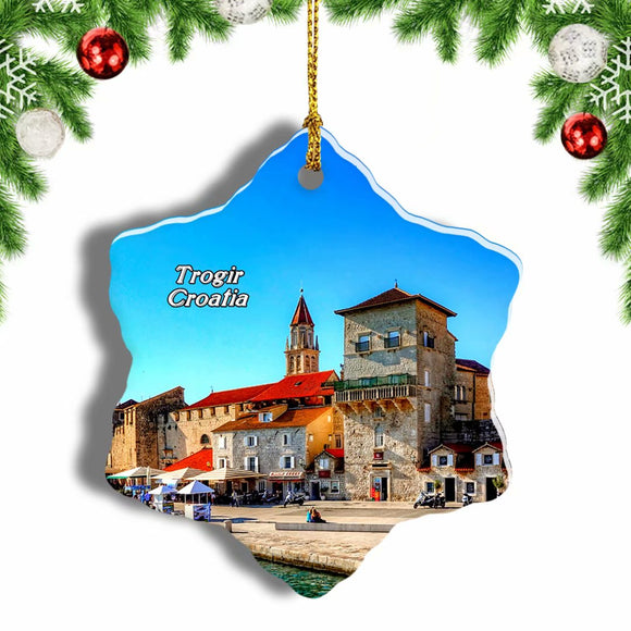 Croatia Trogir Historic Center Christmas Ornament 3 Inches Snow