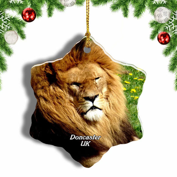 UK England Yorkshire Wildlife Park Doncaster Christmas Ornament 3 Inches Snow