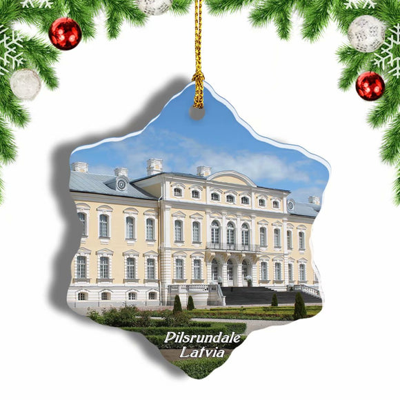 Latvia Rundale Palace Pilsrundale Christmas Ornament 3 Inches Snow