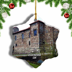 UK England Colchester Castle Museum Christmas Ornament 3 Inches Snow