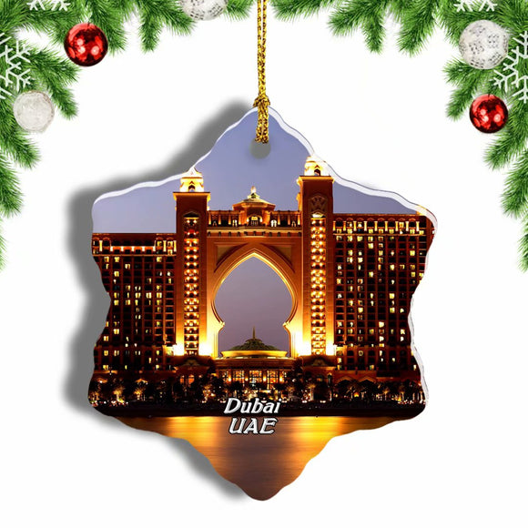 UAE Atlantis Aquaventure Waterpark Dubai Christmas Ornament 3 Inches Snow