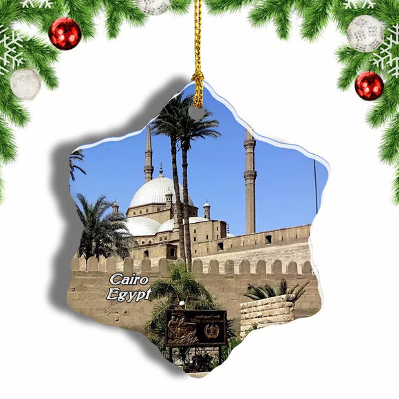 Egypt Cairo Citadel Christmas Ornament 3 Inches Snow