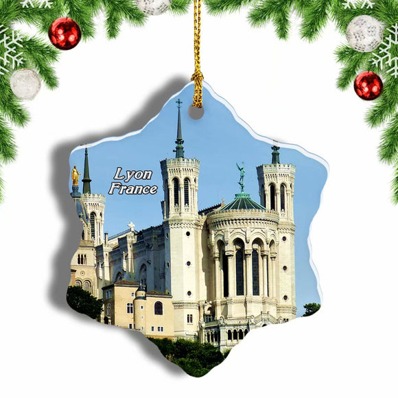 France Fourviere Hill Lyon Christmas Ornament 3 Inches Snow