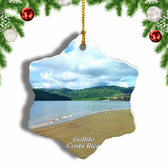 Costa Rica Golfito Christmas Ornament 3 Inches Snow