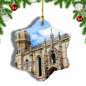 Portugal Jer܇nimos Monastery Lisbon Christmas Ornament 3 Inches Snow