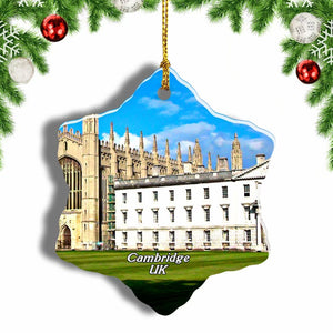 UK England King's College Cambridge Christmas Ornament 3 Inches Snow