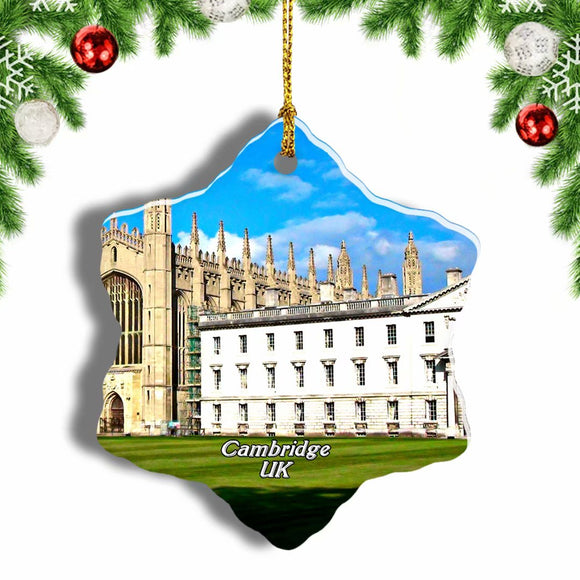 UK England King's College Cambridge Christmas Ornament 3 Inches Snow