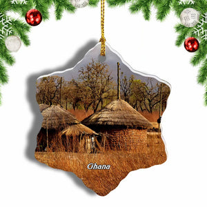 Ghana Christmas Ornament 3 Inches Snow