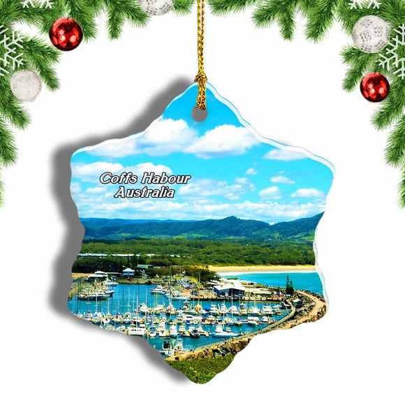 Australia Coffs Habour Christmas Ornament 3 Inches Snow