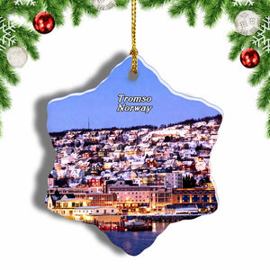 Norway Tromso Sunrise Christmas Ornament 3 Inches Snow