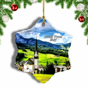 St Leonhard South Tyrol Christmas Ornament 3 Inches Snow