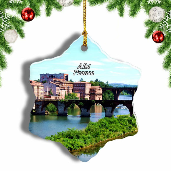 France Albi Christmas Ornament 3 Inches Snow