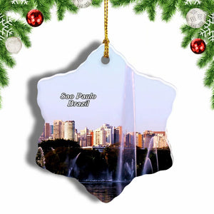 Brazil Ibirapuera Park Sao Paulo Christmas Ornament 3 Inches Snow