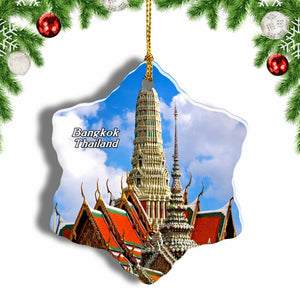 Thailand Temple of the Emerald Buddha Bangkok Christmas Ornament 3 Inches Snow