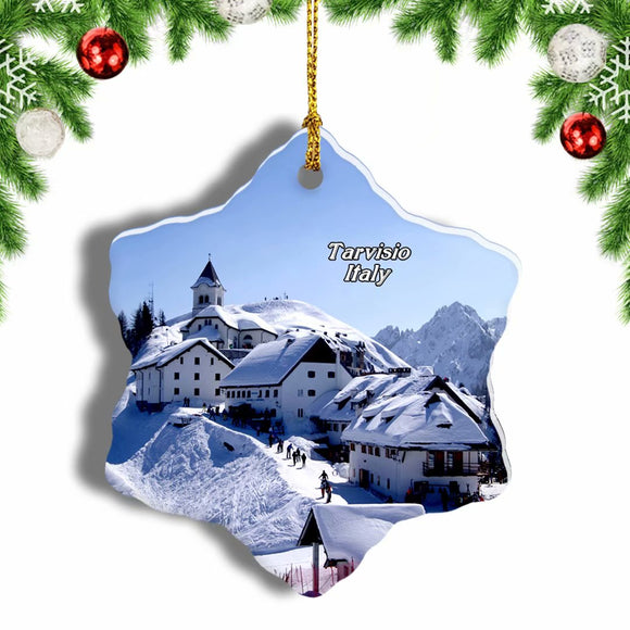 Luschari Tarvisio Italy Christmas Ornament 3 Inches Snow