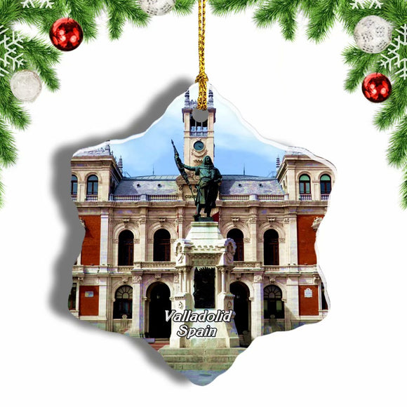 Spain Mayor Square Valladolid Christmas Ornament 3 Inches Snow