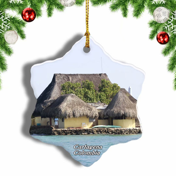 Colombia Rosario Islands Cartagena Christmas Ornament 3 Inches Snow