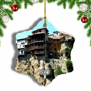 Spain Hanging Houses  Ronda Christmas Ornament 3 Inches Snow