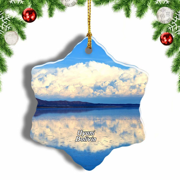 Salar de Uyuni Bolivia Christmas Ornament 3 Inches Snow