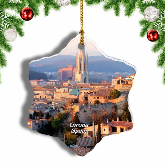 Spain Girona Christmas Ornament 3 Inches Snow