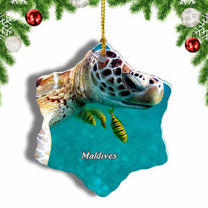 Kihaa Maldives Christmas Ornament 3 Inches Snow