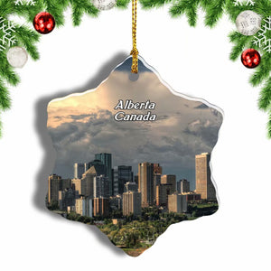 Canada Edmonton Alberta Christmas Ornament 3 Inches Snow