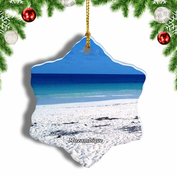 Beach Mozambique Christmas Ornament 3 Inches Snow