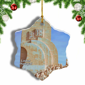 Portugal Monument to the Discoveries Lisbon Christmas Ornament 3 Inches Snow