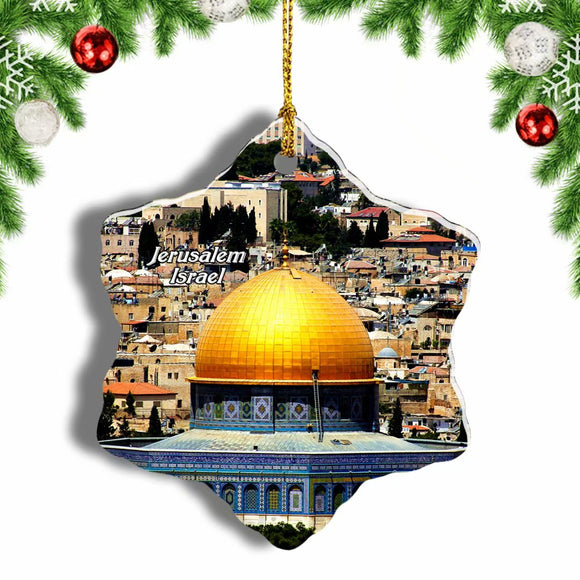 Israel Old City of Jerusalem Christmas Ornament 3 Inches Snow