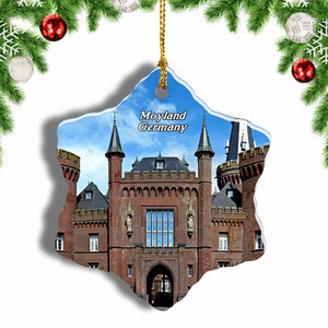 Germany Moyland Castle Christmas Ornament 3 Inches Snow