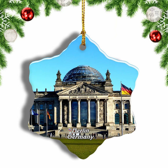 Germany Reichstag Building Berlin Christmas Ornament 3 Inches Snow