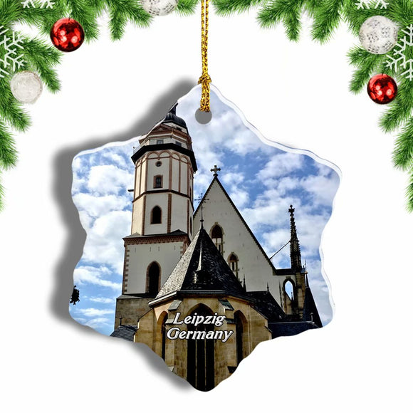 Germany St. Thomas Church Leipzig Christmas Ornament 3 Inches Snow