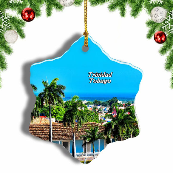 Trinidad and Tobago Christmas Ornament 3 Inches Snow