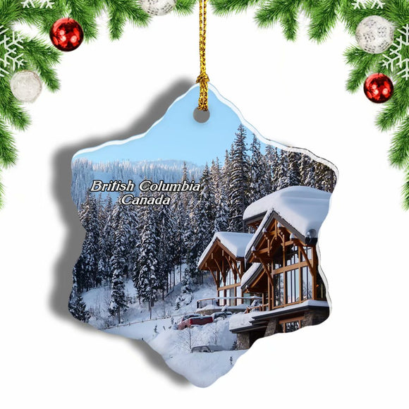 Canada British Columbia Jasper National Park Christmas Ornament 3 Inches Snow