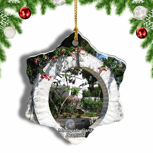 Bermuda Moongate Garden Christmas Ornament 3 Inches Snow