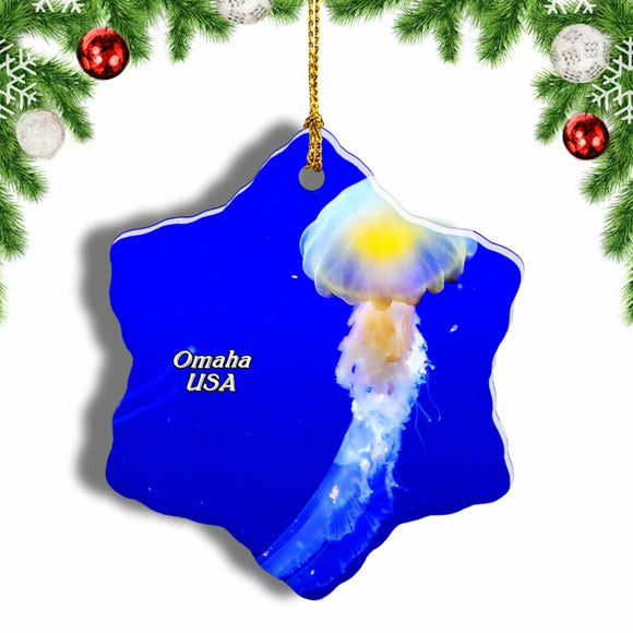 USA America Henry Doorly Zoo Christmas Ornament 3 Inches Snow