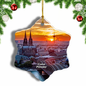 Colon Panama Christmas Ornament 3 Inches Snow