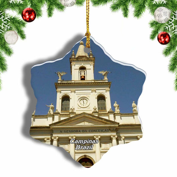 Brazil Cathedral Campinas Christmas Ornament 3 Inches Snow