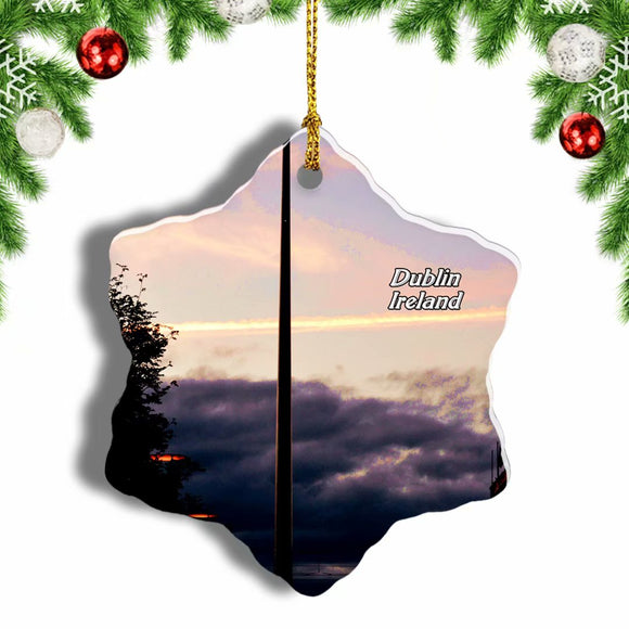 Ireland Dublin Spire Christmas Ornament 3 Inches Snow