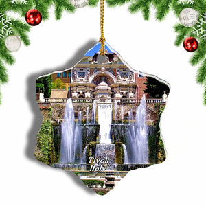 Italy Villa d'Este Tivoli Christmas Ornament 3 Inches Snow