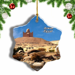 Egypt Aswan Nile Christmas Ornament 3 Inches Snow