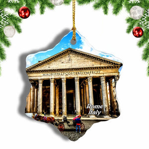 Italy Pantheon Rome Christmas Ornament 3 Inches Snow