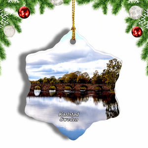 Sweden Karlstad Bridge Christmas Ornament 3 Inches Snow