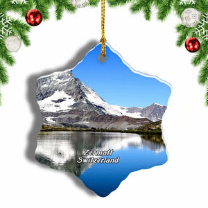 Switzerland Riffelsee Zermatt Christmas Ornament 3 Inches Snow