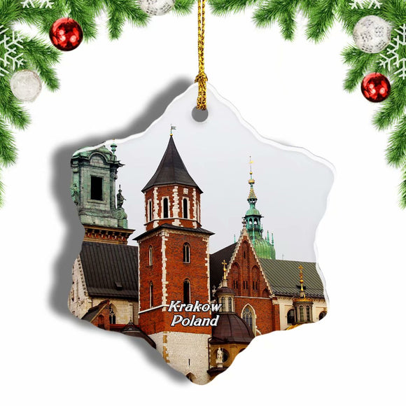 Poland Wawel Cathedral Krakow Christmas Ornament 3 Inches Snow