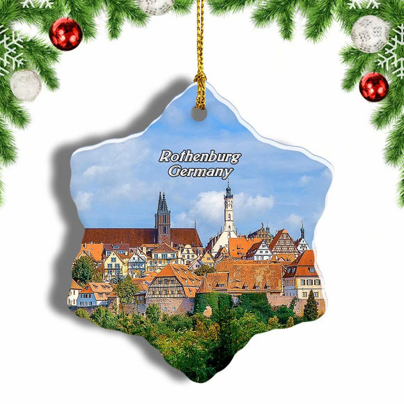 Germany Rothenburg Christmas Ornament 3 Inches Snow