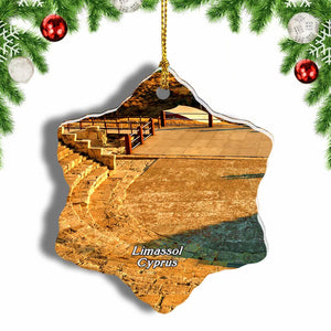 ¿¸ourion Ancient Amphitheater Limassol Cyprus Christmas Ornament 3 Inches Snow