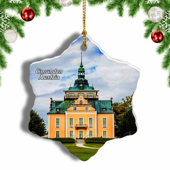 Austria Gmunden Christmas Ornament 3 Inches Snow