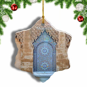 Morocco Mosque Christmas Ornament 3 Inches Snow