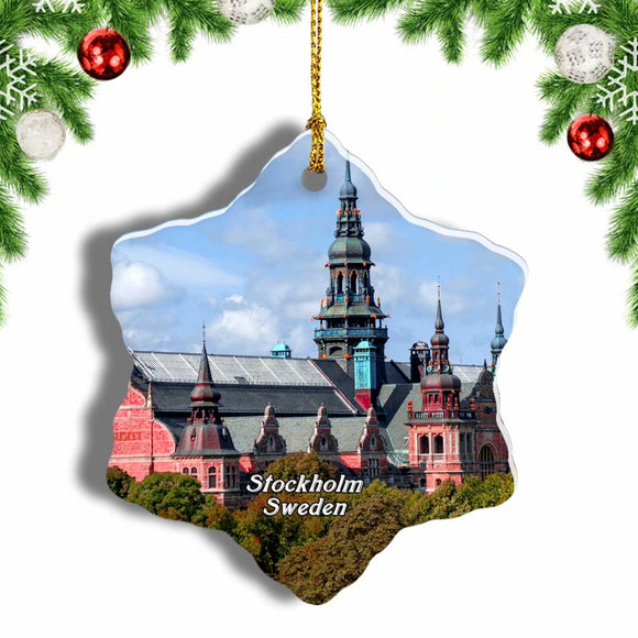 Sweden tockholm Christmas Ornament 3 Inches Snow